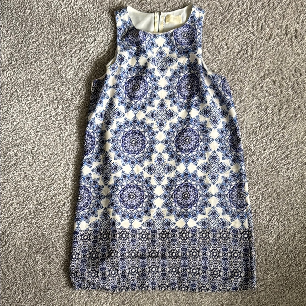 EVERLY - blue & white dress